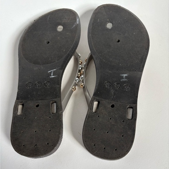 BB Collection metallic studded thong sandals flip flop size 6 euro 37 - Picture 5 of 7